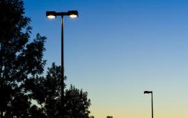 Street lights at dusk